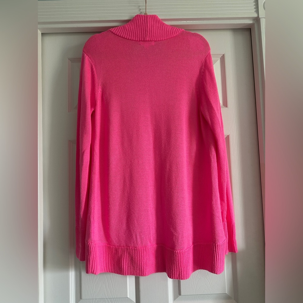 Lilly Pulitzer Pink Cardigan Sweater Lightweight Knit - Picture 3 of 6